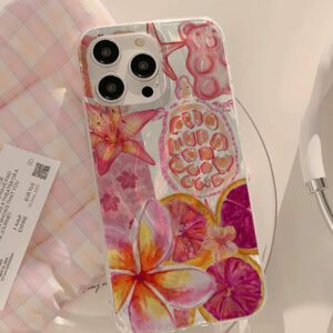 1pc Fruit Juice & Cherry Pattern Waterproof Anti-Fingerprint Anti-Scratch Transparent IMD Soft Bright Smooth Phone Case, Compatible With Apple Models Shockproof Anti-Fall