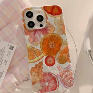 1pc Fruit Juice & Cherry Pattern Waterproof Anti-Fingerprint Anti-Scratch Transparent IMD Soft Bright Smooth Phone Case, Compatible With Apple Models Shockproof Anti-Fall