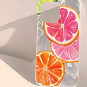 1pc Fruit Juice & Cherry Pattern Waterproof Anti-Fingerprint Anti-Scratch Transparent IMD Soft Bright Smooth Phone Case, Compatible With Apple Models Shockproof Anti-Fall