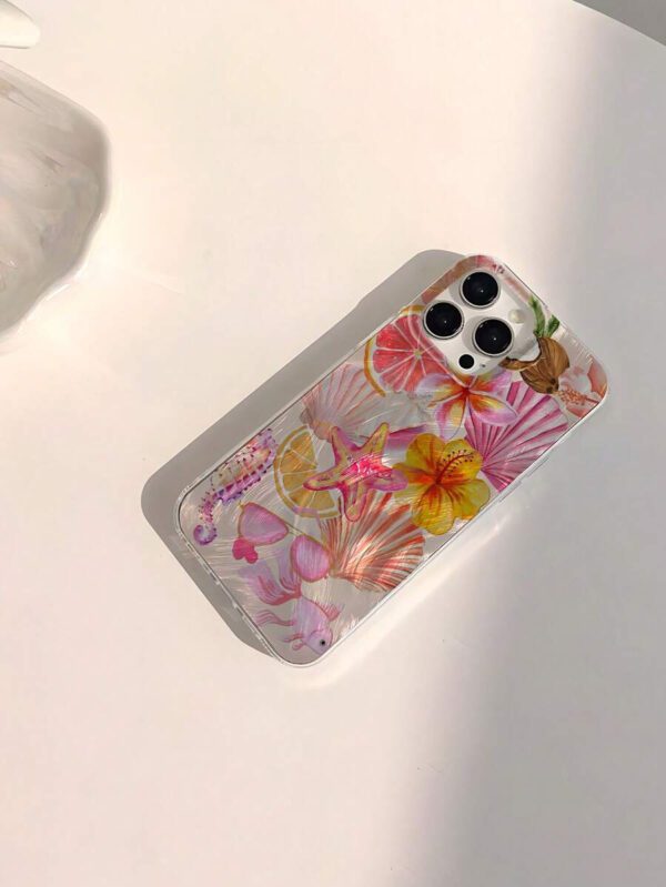 1pc Fruit Juice & Cherry Pattern Waterproof Anti-Fingerprint Anti-Scratch Transparent IMD Soft Bright Smooth Phone Case, Compatible With Apple Models Shockproof Anti-Fall – Image 6