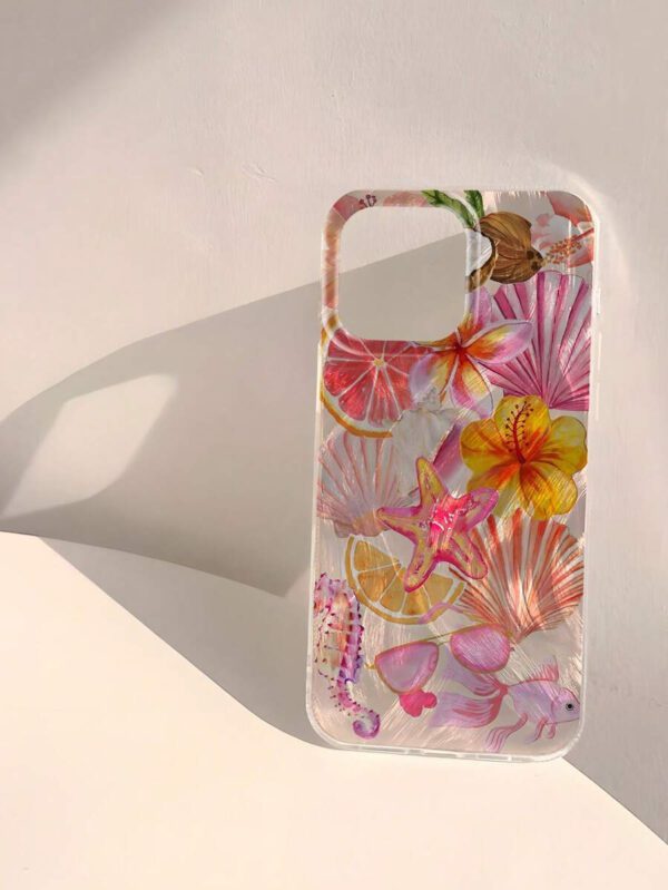 1pc Fruit Juice & Cherry Pattern Waterproof Anti-Fingerprint Anti-Scratch Transparent IMD Soft Bright Smooth Phone Case, Compatible With Apple Models Shockproof Anti-Fall – Image 7