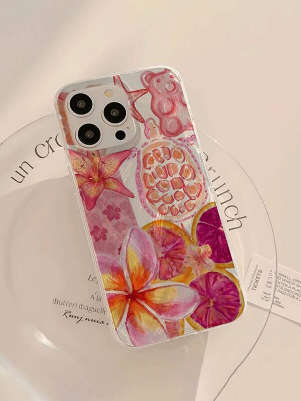 1pc Fruit Juice & Cherry Pattern Waterproof Anti-Fingerprint Anti-Scratch Transparent IMD Soft Bright Smooth Phone Case, Compatible With Apple Models Shockproof Anti-Fall – Image 14