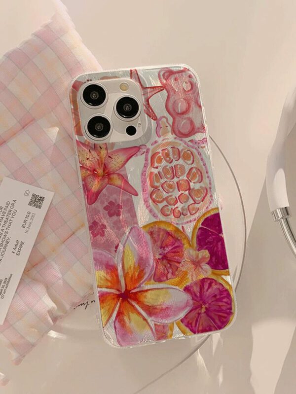 1pc Fruit Juice & Cherry Pattern Waterproof Anti-Fingerprint Anti-Scratch Transparent IMD Soft Bright Smooth Phone Case, Compatible With Apple Models Shockproof Anti-Fall – Image 15