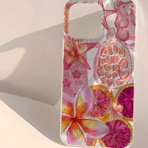 1pc Fruit Juice & Cherry Pattern Waterproof Anti-Fingerprint Anti-Scratch Transparent IMD Soft Bright Smooth Phone Case, Compatible With Apple Models Shockproof Anti-Fall