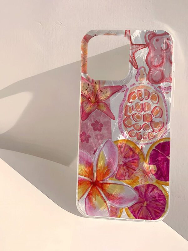 1pc Fruit Juice & Cherry Pattern Waterproof Anti-Fingerprint Anti-Scratch Transparent IMD Soft Bright Smooth Phone Case, Compatible With Apple Models Shockproof Anti-Fall – Image 17