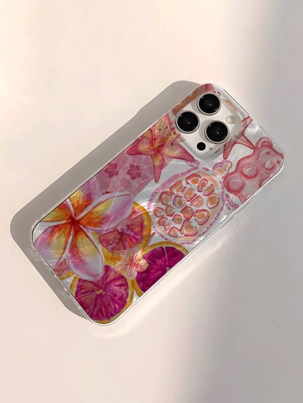 1pc Fruit Juice & Cherry Pattern Waterproof Anti-Fingerprint Anti-Scratch Transparent IMD Soft Bright Smooth Phone Case, Compatible With Apple Models Shockproof Anti-Fall – Image 18