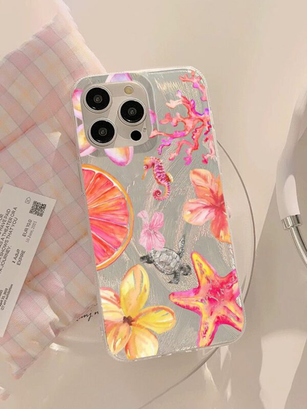 1pc Fruit Juice & Cherry Pattern Waterproof Anti-Fingerprint Anti-Scratch Transparent IMD Soft Bright Smooth Phone Case, Compatible With Apple Models Shockproof Anti-Fall – Image 20