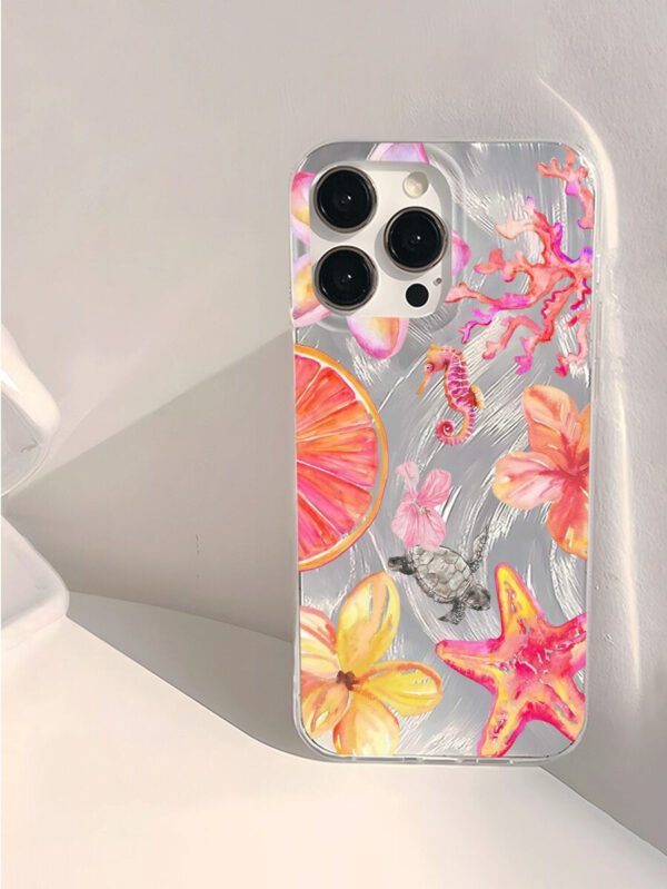 1pc Fruit Juice & Cherry Pattern Waterproof Anti-Fingerprint Anti-Scratch Transparent IMD Soft Bright Smooth Phone Case, Compatible With Apple Models Shockproof Anti-Fall – Image 21