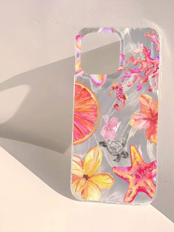 1pc Fruit Juice & Cherry Pattern Waterproof Anti-Fingerprint Anti-Scratch Transparent IMD Soft Bright Smooth Phone Case, Compatible With Apple Models Shockproof Anti-Fall – Image 22