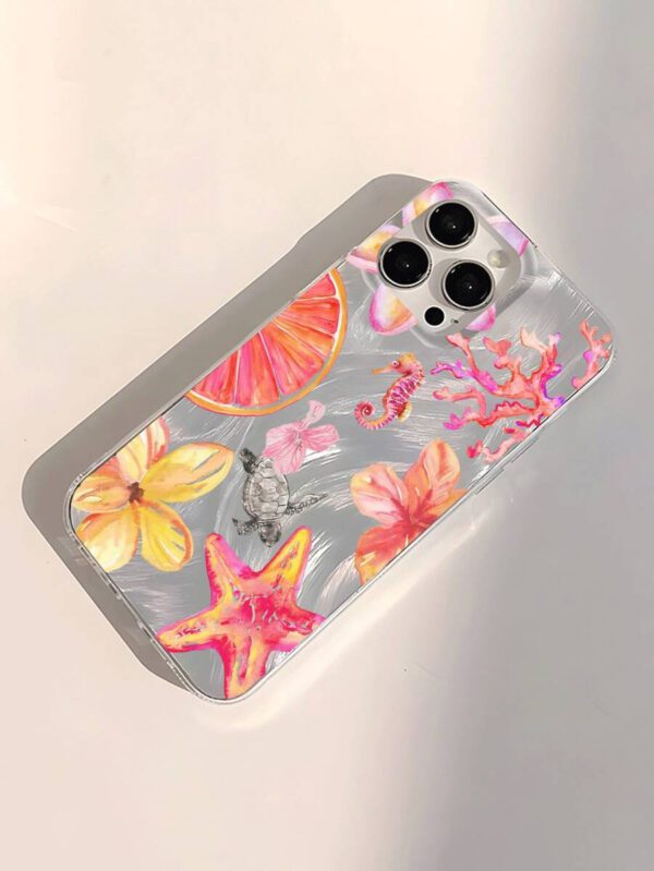 1pc Fruit Juice & Cherry Pattern Waterproof Anti-Fingerprint Anti-Scratch Transparent IMD Soft Bright Smooth Phone Case, Compatible With Apple Models Shockproof Anti-Fall – Image 23