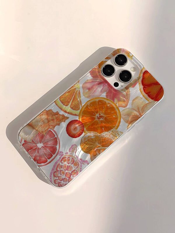 1pc Fruit Juice & Cherry Pattern Waterproof Anti-Fingerprint Anti-Scratch Transparent IMD Soft Bright Smooth Phone Case, Compatible With Apple Models Shockproof Anti-Fall – Image 28