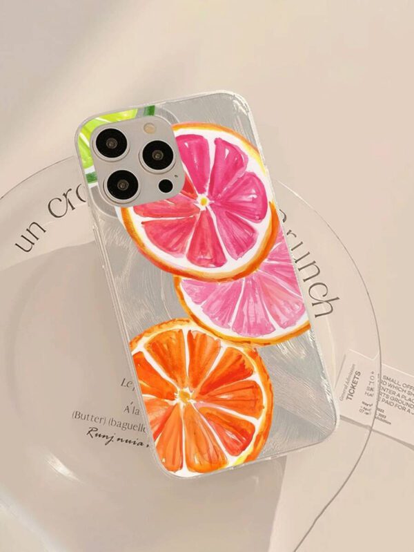 1pc Fruit Juice & Cherry Pattern Waterproof Anti-Fingerprint Anti-Scratch Transparent IMD Soft Bright Smooth Phone Case, Compatible With Apple Models Shockproof Anti-Fall – Image 29