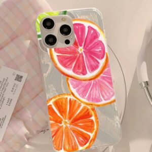 1pc Fruit Juice & Cherry Pattern Waterproof Anti-Fingerprint Anti-Scratch Transparent IMD Soft Bright Smooth Phone Case, Compatible With Apple Models Shockproof Anti-Fall