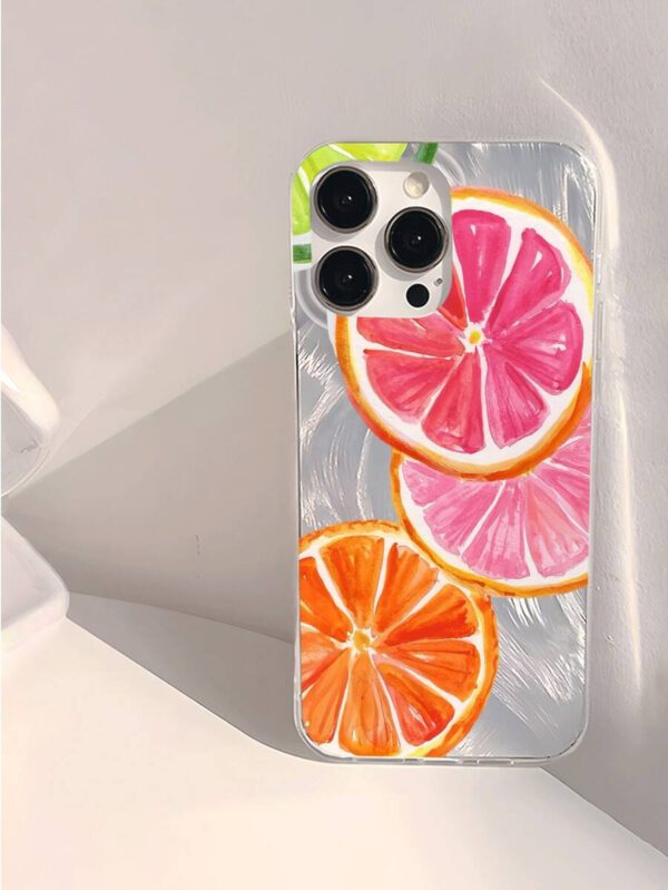 1pc Fruit Juice & Cherry Pattern Waterproof Anti-Fingerprint Anti-Scratch Transparent IMD Soft Bright Smooth Phone Case, Compatible With Apple Models Shockproof Anti-Fall – Image 31