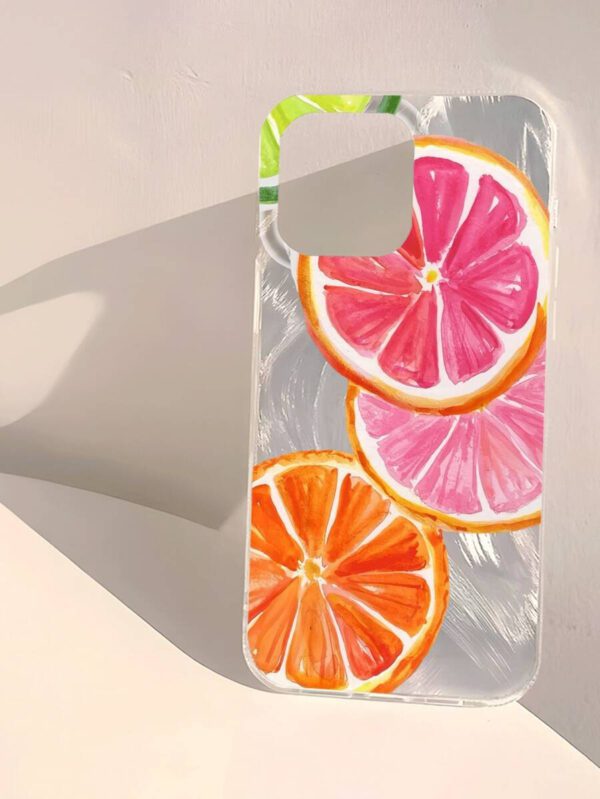 1pc Fruit Juice & Cherry Pattern Waterproof Anti-Fingerprint Anti-Scratch Transparent IMD Soft Bright Smooth Phone Case, Compatible With Apple Models Shockproof Anti-Fall – Image 32