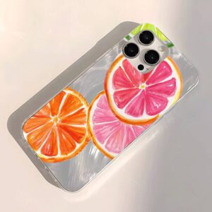 1pc Fruit Juice & Cherry Pattern Waterproof Anti-Fingerprint Anti-Scratch Transparent IMD Soft Bright Smooth Phone Case, Compatible With Apple Models Shockproof Anti-Fall
