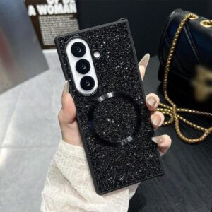 keshengtai 1pc Glitter Rhinestone Magnetic Phone Case For Samsung Galaxy Z Fold 7 6 5 4 3 5G Waterproof Shockproof Anti-Fall Scratch Resistant