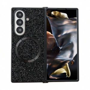 keshengtai 1pc Glitter Rhinestone Magnetic Phone Case For Samsung Galaxy Z Fold 7 6 5 4 3 5G Waterproof Shockproof Anti-Fall Scratch Resistant