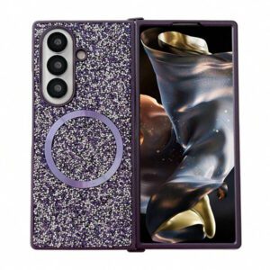 keshengtai 1pc Glitter Rhinestone Magnetic Phone Case For Samsung Galaxy Z Fold 7 6 5 4 3 5G Waterproof Shockproof Anti-Fall Scratch Resistant