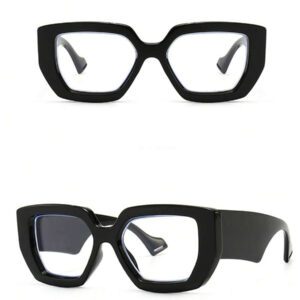 1 PC Square Plastic Frame Fashion Clear Lens Glasses, Unisex Classic Style, Suitable For Daily Life, Office Reading, TV Watching, Gaming, Mobile Phone Decoration