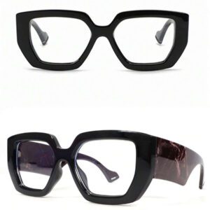1 PC Square Plastic Frame Fashion Clear Lens Glasses, Unisex Classic Style, Suitable For Daily Life, Office Reading, TV Watching, Gaming, Mobile Phone Decoration
