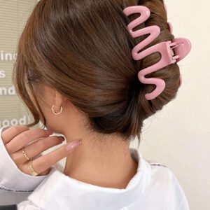 3/2pcs Plastic Wave Pattern Hair Clips For Women, 11cm/4.3in Size, Dopamine Color Palette, Fashion Accessories For Halloween Accessories