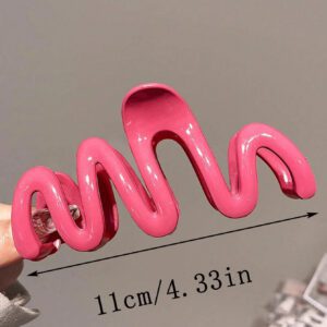 3/2pcs Plastic Wave Pattern Hair Clips For Women, 11cm/4.3in Size, Dopamine Color Palette, Fashion Accessories For Halloween Accessories