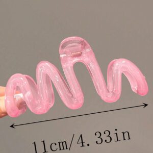 3/2pcs Plastic Wave Pattern Hair Clips For Women, 11cm/4.3in Size, Dopamine Color Palette, Fashion Accessories For Halloween Accessories