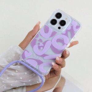 Apple Transparent Anti-Fall Crossbody Lanyard Phone Case