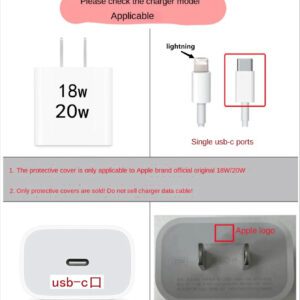 5pcs/Set Purple Flying Design 20W/18W Phone Charger Set, Charging Cable Protector, Charger Head Cover, Compatible With IPhone 11 12 13 14 15 16 Charger Protector