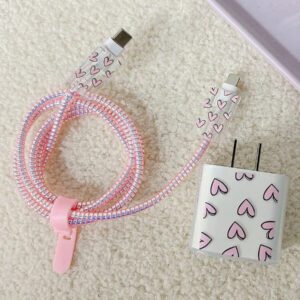 5pcs/Set Purple Flying Design 20W/18W Phone Charger Set, Charging Cable Protector, Charger Head Cover, Compatible With IPhone 11 12 13 14 15 16 Charger Protector