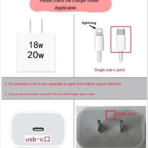 5pcs/Set Purple Flying Design 20W/18W Phone Charger Set, Charging Cable Protector, Charger Head Cover, Compatible With IPhone 11 12 13 14 15 16 Charger Protector