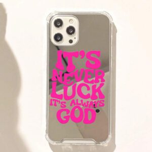 God Bless You Pattern Mirror Anti-Fall Sleeve Phone Case Compatible With IPhone Waterproof Shockproof Scratch Resistant