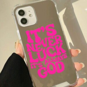 God Bless You Pattern Mirror Anti-Fall Sleeve Phone Case Compatible With IPhone Waterproof Shockproof Scratch Resistant