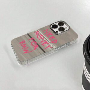 New Makeup Mirror Phone Case, Magenta Color English Painted Design, Suitable Compatible With Iphone 14, 14 Pro, 14 Pro Max, Stylish Summer Feeling. Also Compatible With IPhone 13, 13 Pro, 13 Pro Max, 11, 11 Pro Max, 12, 12 Pro, 12 Pro Max, XR, 7/8 GES2, XS, 15, 15 Pro, 15 Pro Max, 16, 16 Pro, 16 Pro Max, Premium Phone Case Waterproof Shockproof Anti-Fall Scratch Resistant