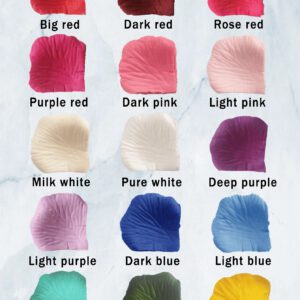 1000 pièces Pétales de rose de 15 couleurs, fleurs artificielles pour la décoration de mariage, la décoration de fête, le remplissage de boîte-cadeau, une alternative au raphia