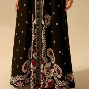 CAJUNI Robe d'été décontractée de plage pour femmes, style vacances tropicales boho, avec imprimé de fleurs et de palmiers, à fines bretelles, avec laçage