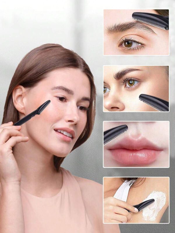 240 pièces/set Rasoir à sourcils et kit de rasage multicolore, Tondeuse à sourcils et rasoir, Outil de dermaplaning exfoliant, Tondeuse à épilation corporelle et kit de rasoir pour le visage et les sourcils avec lame à long manche et couvercle de précision. Outils de mise en forme des sourcils convenant aux femmes et aux hommes, à utiliser pour la taille et la mise en forme des sourcils. 1/3/5/12/15/30/50/100/240 pièces – Image 19