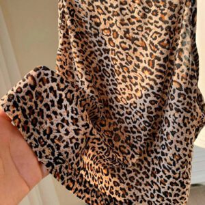 SHEIN EZwear 4 pièces Hauts camisoles pour femmes, imprimé léopard, rayures bleues, bleu clair unicolore, noir. Décontractés et ajustés, conviennent pour l'été