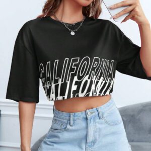 SHEIN EZwear T-shirt court à lettres