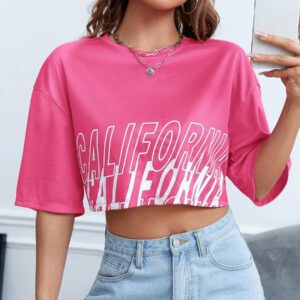 SHEIN EZwear T-shirt court à lettres