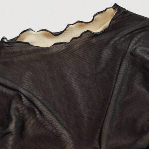 SHEIN MOD T-shirt femme à col montant, manches évasées à volants, couleur unie