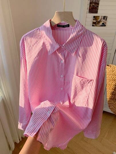 Comfortcana Chemise À Rayures Épaule tombante