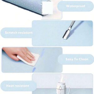 Tapis de table pour art des ongles gris, imperméable et pliable. Repose-bras et repose-main pour manucure, microfibre doux et résistant. Tapis de table pour manucure pour technicien des ongles, salon ou à la maison