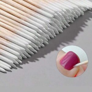 100 pièces Bâtonnets en bois pour ongles, bâtonnets de correction de manucure, outil de vernis à ongles Ultra-petit à double extrémité, 100 pièces micro-brosses sans peluches pour le retrait de la colle pour extension de cils, fournitures pour ongles, outils pour ongles, outils de nail art, rentrée scolaire, ongles, outils pour ongles pour faux ongles, outils de manucure et pédicure