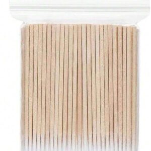 100 pièces Bâtonnets en bois pour ongles, bâtonnets de correction de manucure, outil de vernis à ongles Ultra-petit à double extrémité, 100 pièces micro-brosses sans peluches pour le retrait de la colle pour extension de cils, fournitures pour ongles, outils pour ongles, outils de nail art, rentrée scolaire, ongles, outils pour ongles pour faux ongles, outils de manucure et pédicure