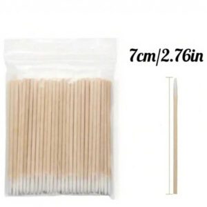 100 pièces Bâtonnets en bois pour ongles, bâtonnets de correction de manucure, outil de vernis à ongles Ultra-petit à double extrémité, 100 pièces micro-brosses sans peluches pour le retrait de la colle pour extension de cils, fournitures pour ongles, outils pour ongles, outils de nail art, rentrée scolaire, ongles, outils pour ongles pour faux ongles, outils de manucure et pédicure