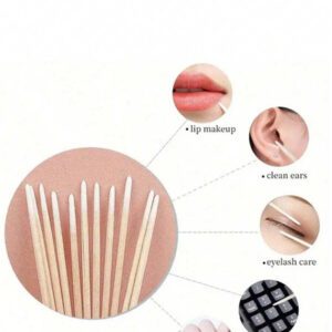 100 pièces Bâtonnets en bois pour ongles, bâtonnets de correction de manucure, outil de vernis à ongles Ultra-petit à double extrémité, 100 pièces micro-brosses sans peluches pour le retrait de la colle pour extension de cils, fournitures pour ongles, outils pour ongles, outils de nail art, rentrée scolaire, ongles, outils pour ongles pour faux ongles, outils de manucure et pédicure