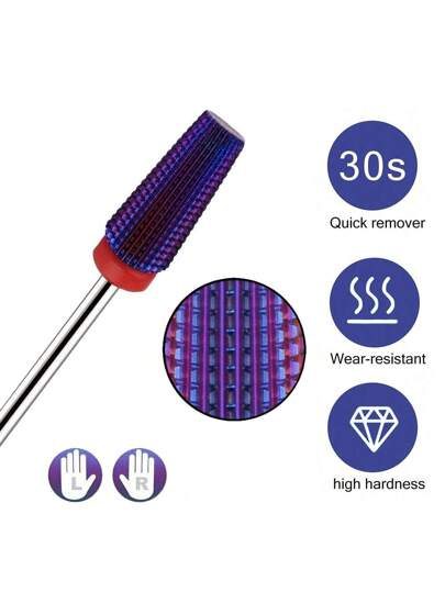 1 pièce ou 3 pièces de forets à ongles violets, convenant pour le retrait d'acrylique et de gel dur, forets multifonctions, structure robuste, outils de nail art