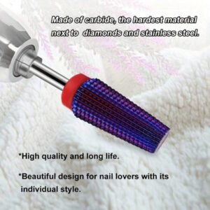 1 pièce ou 3 pièces de forets à ongles violets, convenant pour le retrait d'acrylique et de gel dur, forets multifonctions, structure robuste, outils de nail art